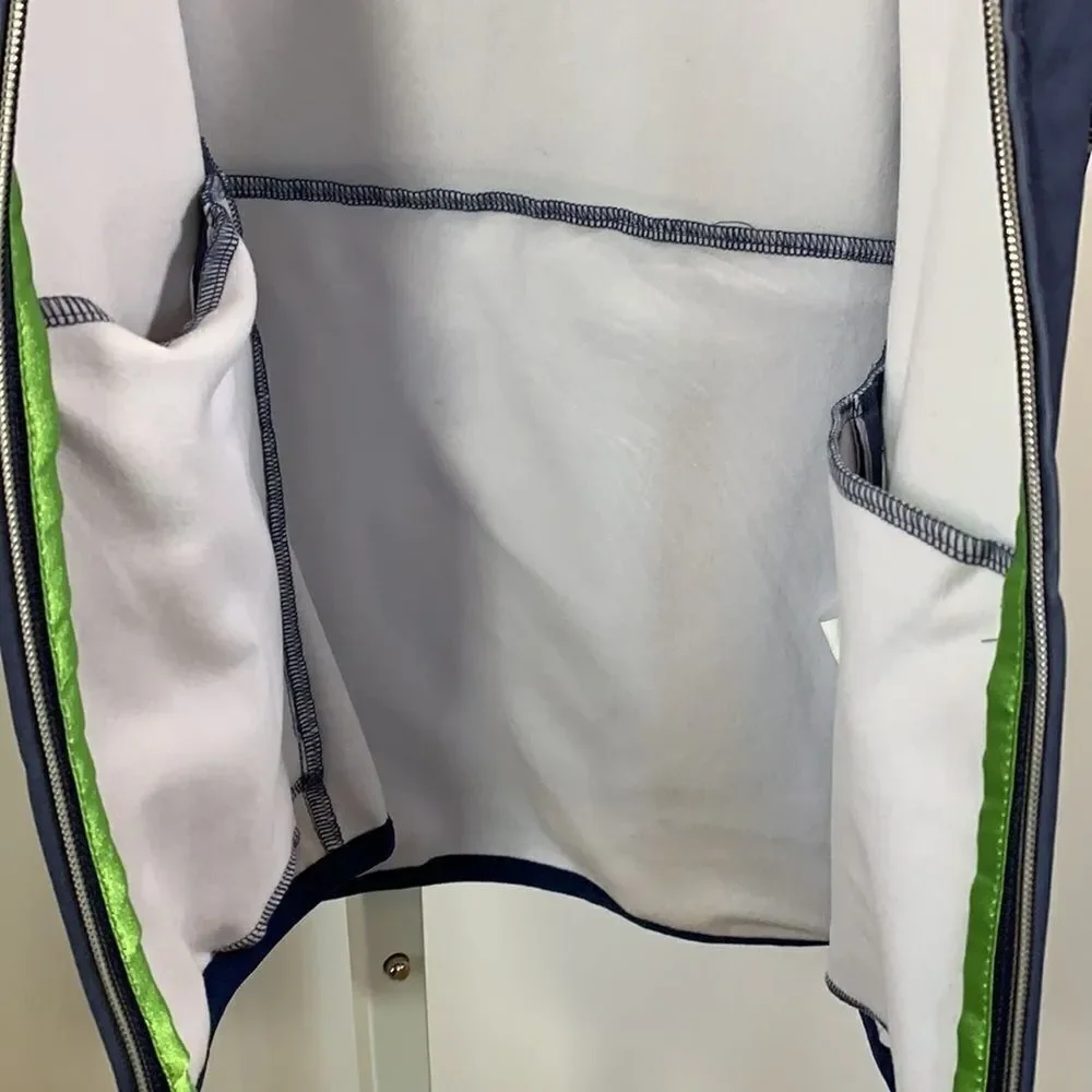GIRLS GOLF Women’s ‘Golf Star’ Sequin Detail Zip Up Jacket Blue Size Small